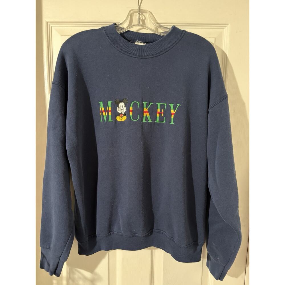 Vintage Mickey Mouse Crewneck Sz XL Disney 90’s Mickey & Co Blue